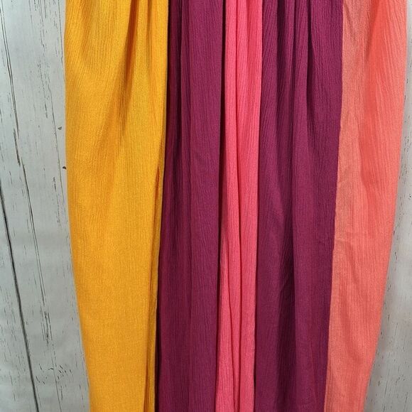 Lane Bryant Colorblock Maxi Dress 18/20 Plus Size Halter Crisscross Back Resort - Picture 4 of 13